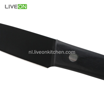 3.5 Inch Black Paring Knife met houten handvat